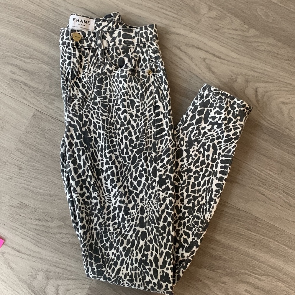 Frame animal print jeans